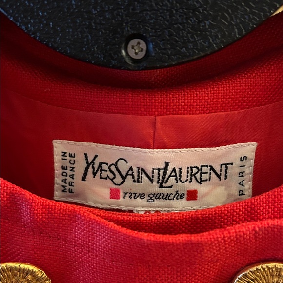 Yves Saint Laurent Vibrant Red Blazer with Gold Buttons - Picture 4 of 5
